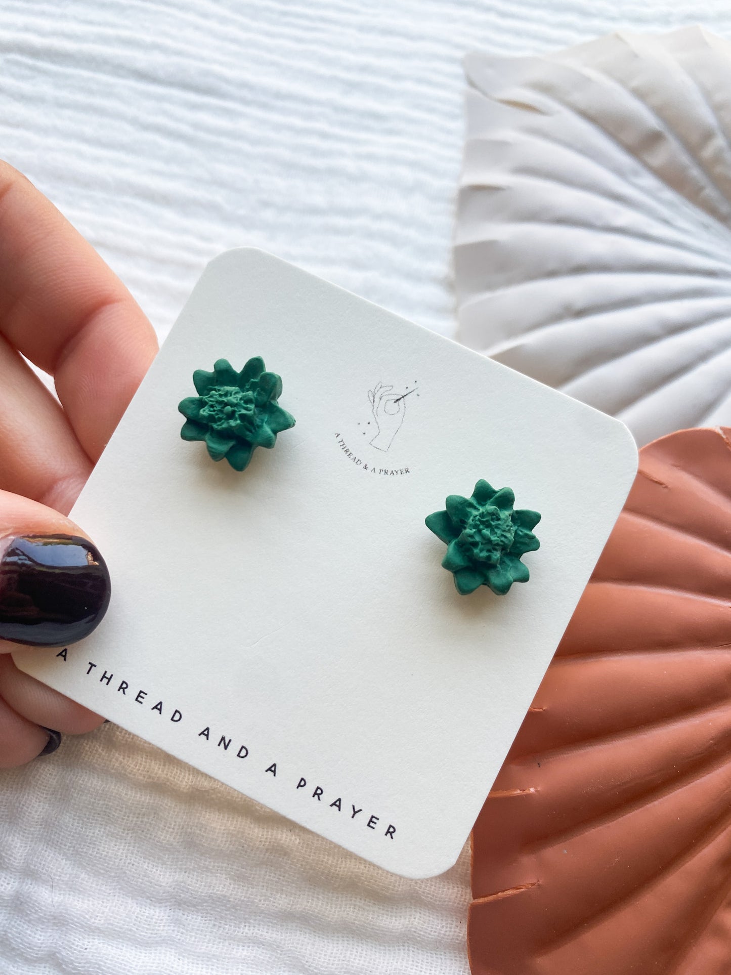 Succulent Style Dainty Earring Studs