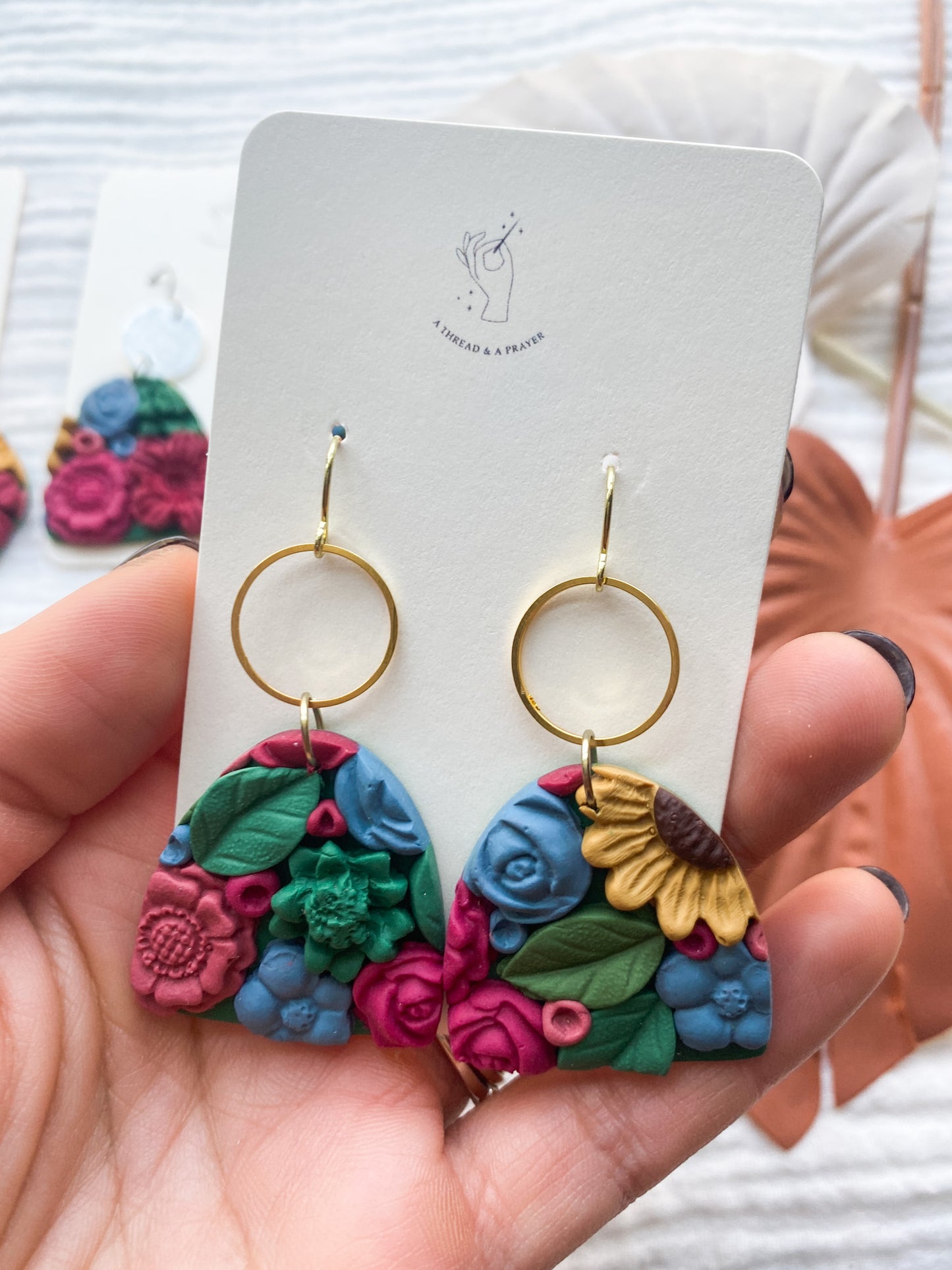 Set 3 | Flower Garden Earrings | Dangle Clay Earrings