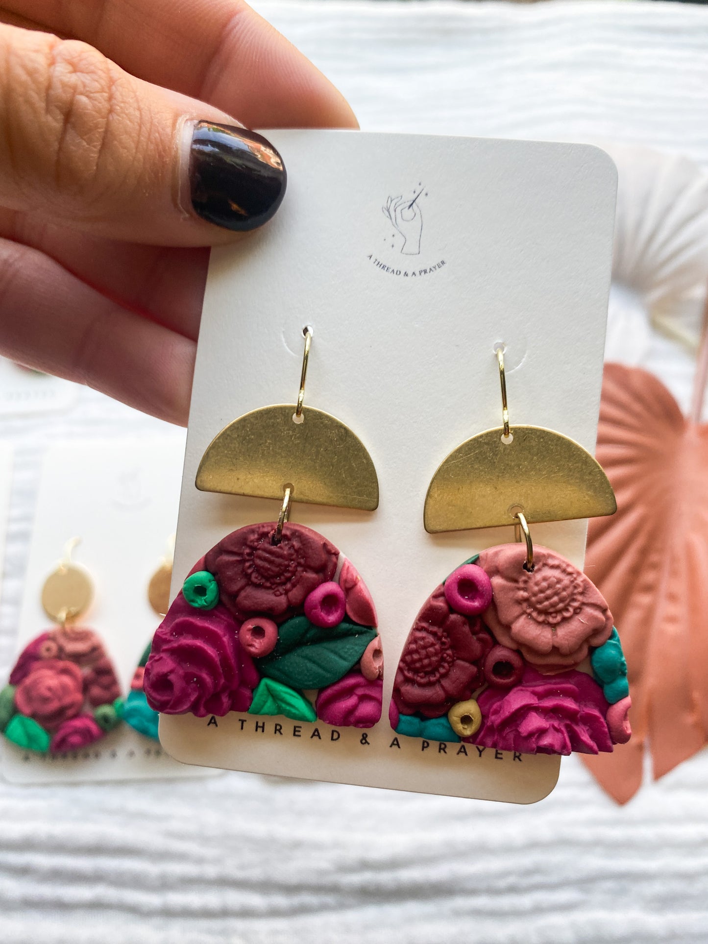 Set 2 | Flower Garden Earrings | Dangle Clay Earrings