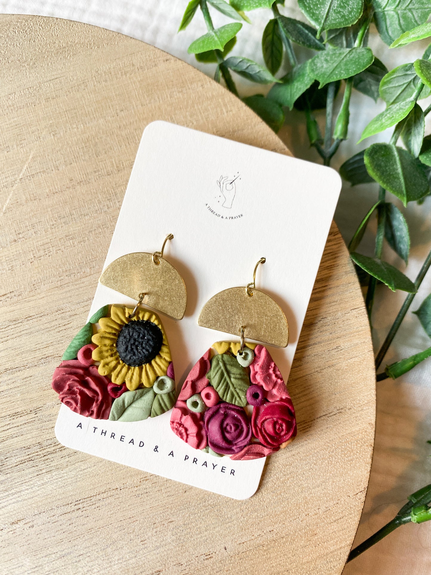Summer Garden 1 | Flower Garden Earrings | Dangle Clay Earrings