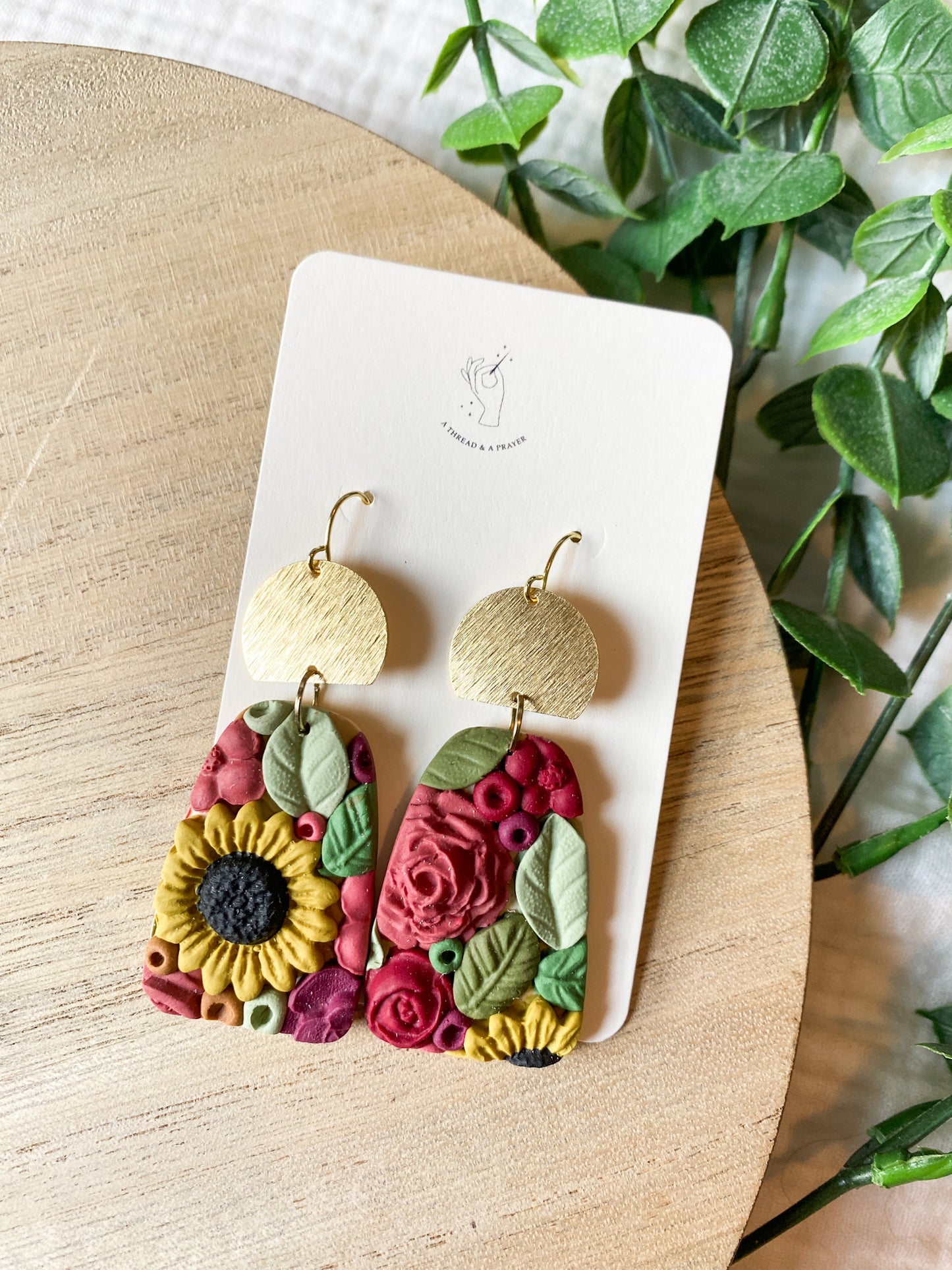 Summer Garden 1 | Flower Garden Earrings | Dangle Clay Earrings