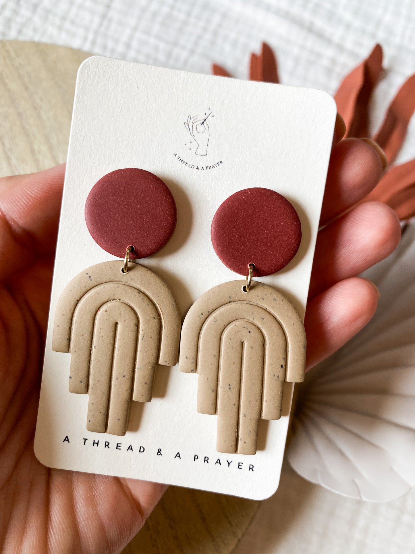 Southwest Style Autumn Colored Clay Earrings | Everyday Earrings | Lightweight
