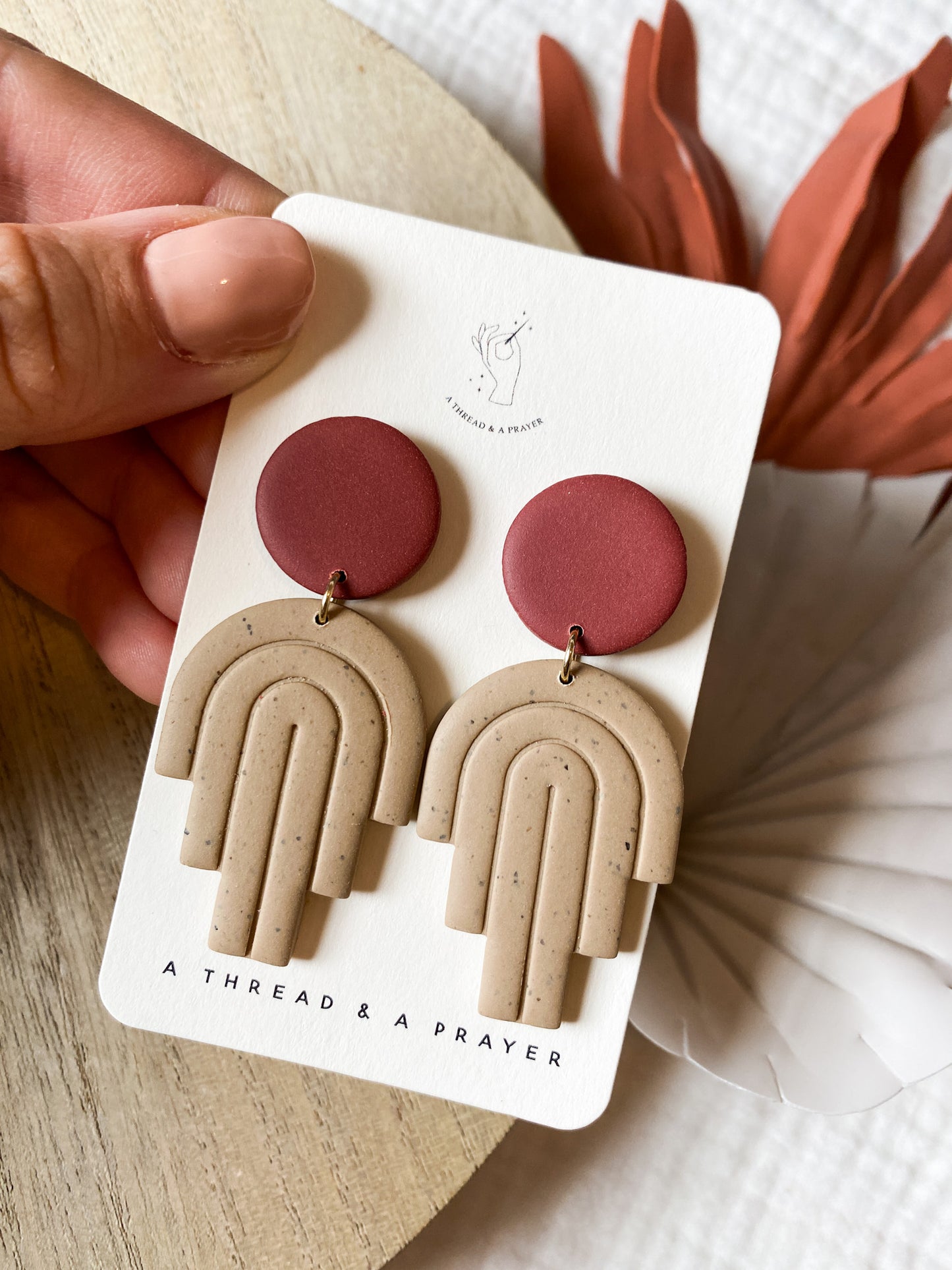 Southwest Style Autumn Colored Clay Earrings | Everyday Earrings | Lightweight