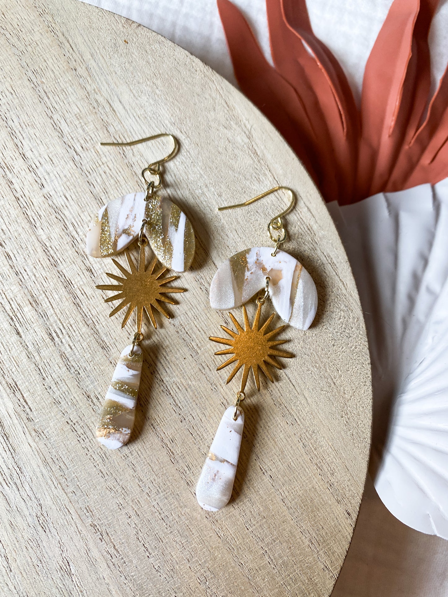 Witchy Marble Clay Earrings | Celestial Vibes | Statement Earrings | Lightweight