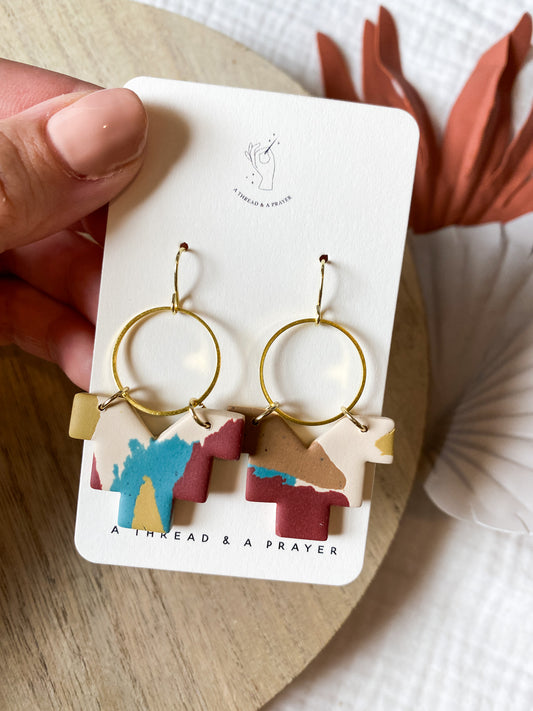 Autumn Vibes Terrazzo Earrings | Dangle Earrings | Everyday Wear  | Lightweight