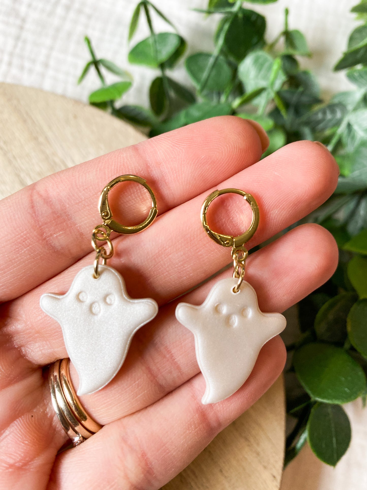 Cute Little Ghosts | Halloween Earrings | Huggies | Dainty Earrings | Lightweight