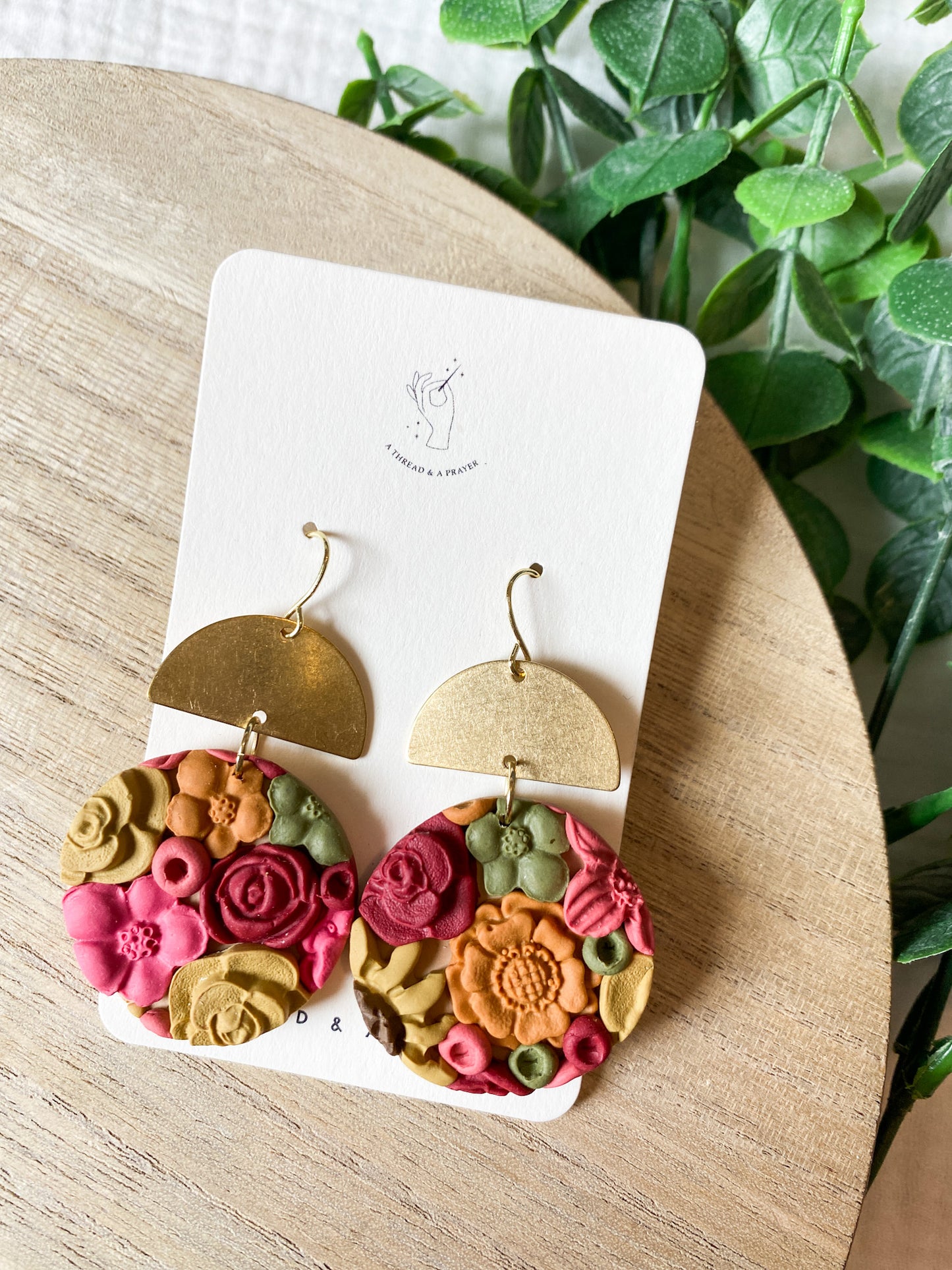 Autumn Florals | Flower Garden Earrings | Dangle Clay Earrings
