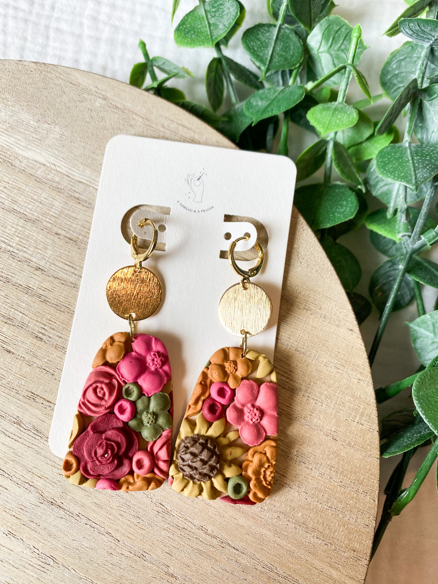 Autumn Florals | Flower Garden Earrings | Dangle Clay Earrings