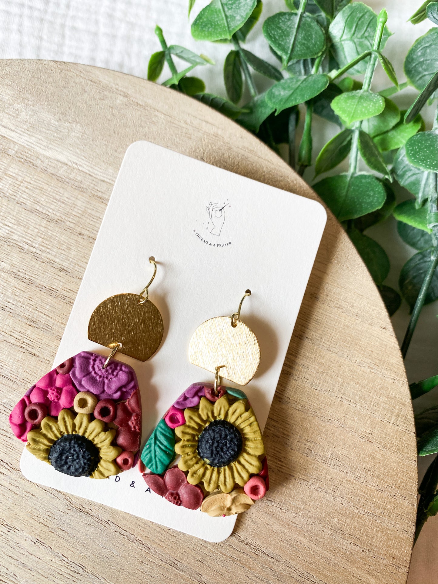 Sunflower Days | Flower Garden Earrings | Dangle Clay Earrings