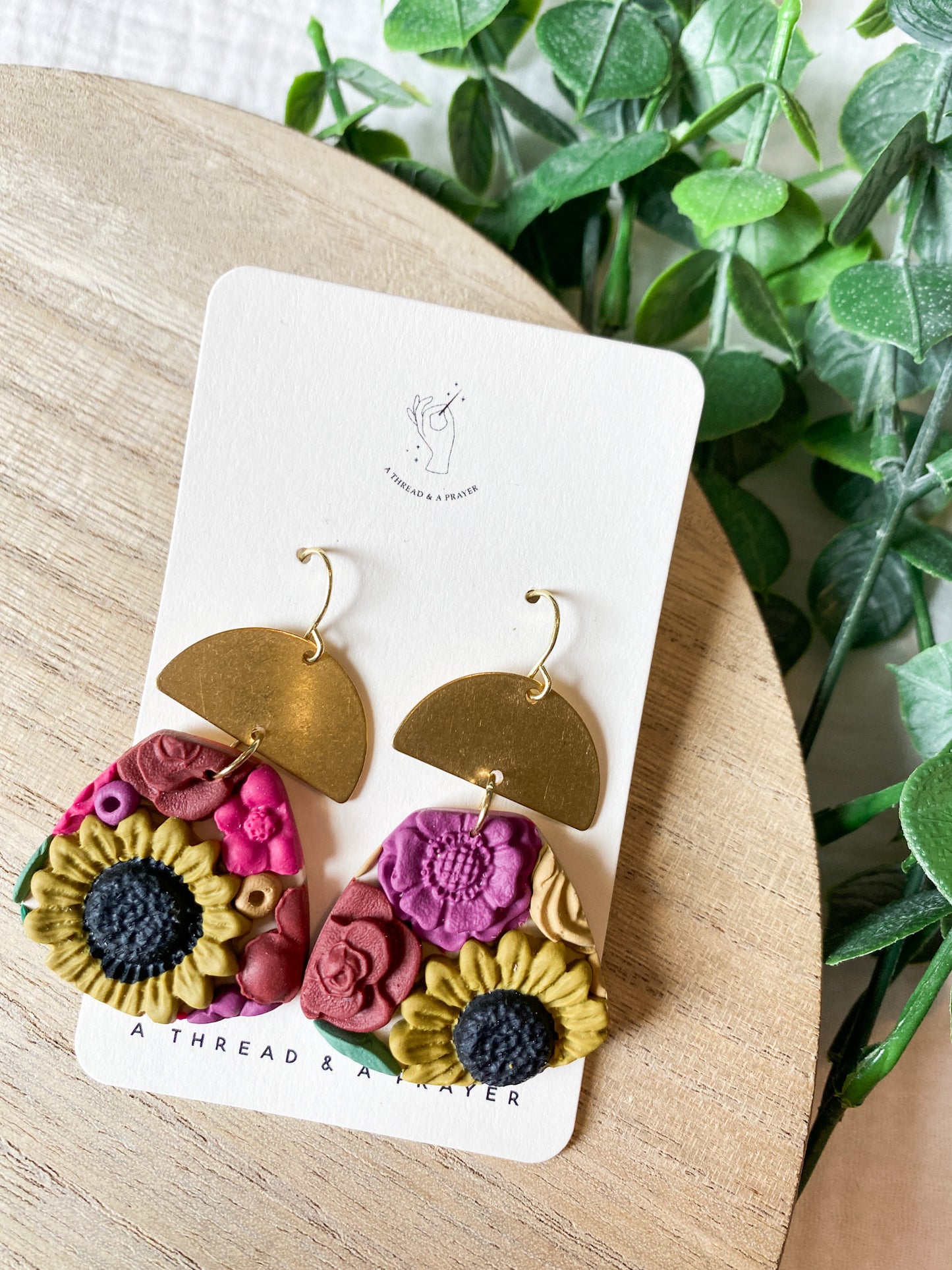 Sunflower Days | Flower Garden Earrings | Dangle Clay Earrings