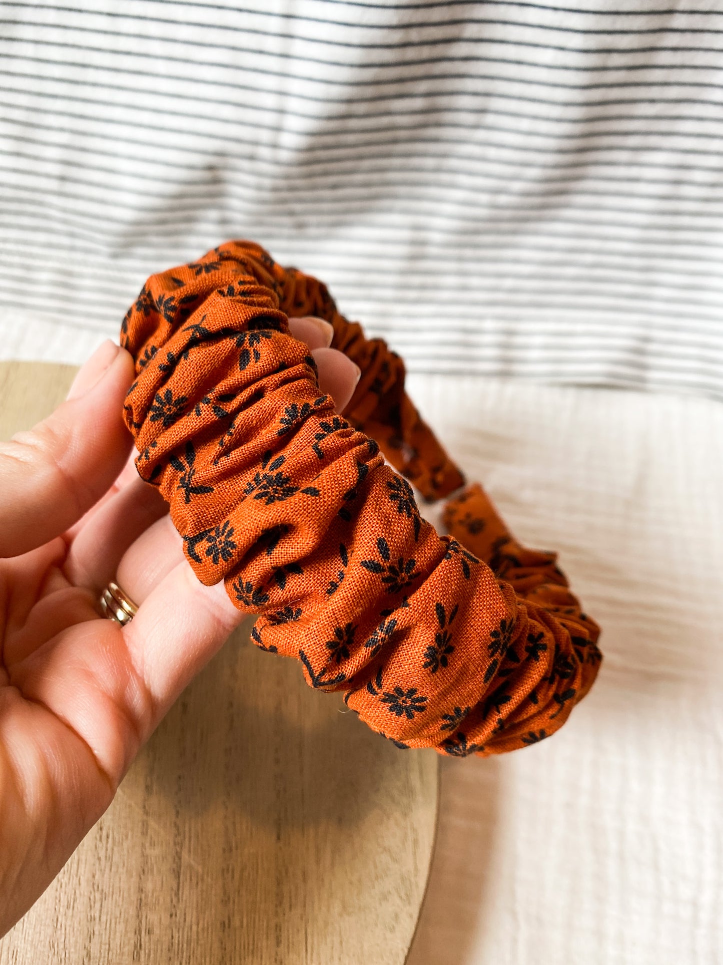 Fall Seasonal Top Knot and Scrunchy Style Headband | Handmade | 100% Cotton