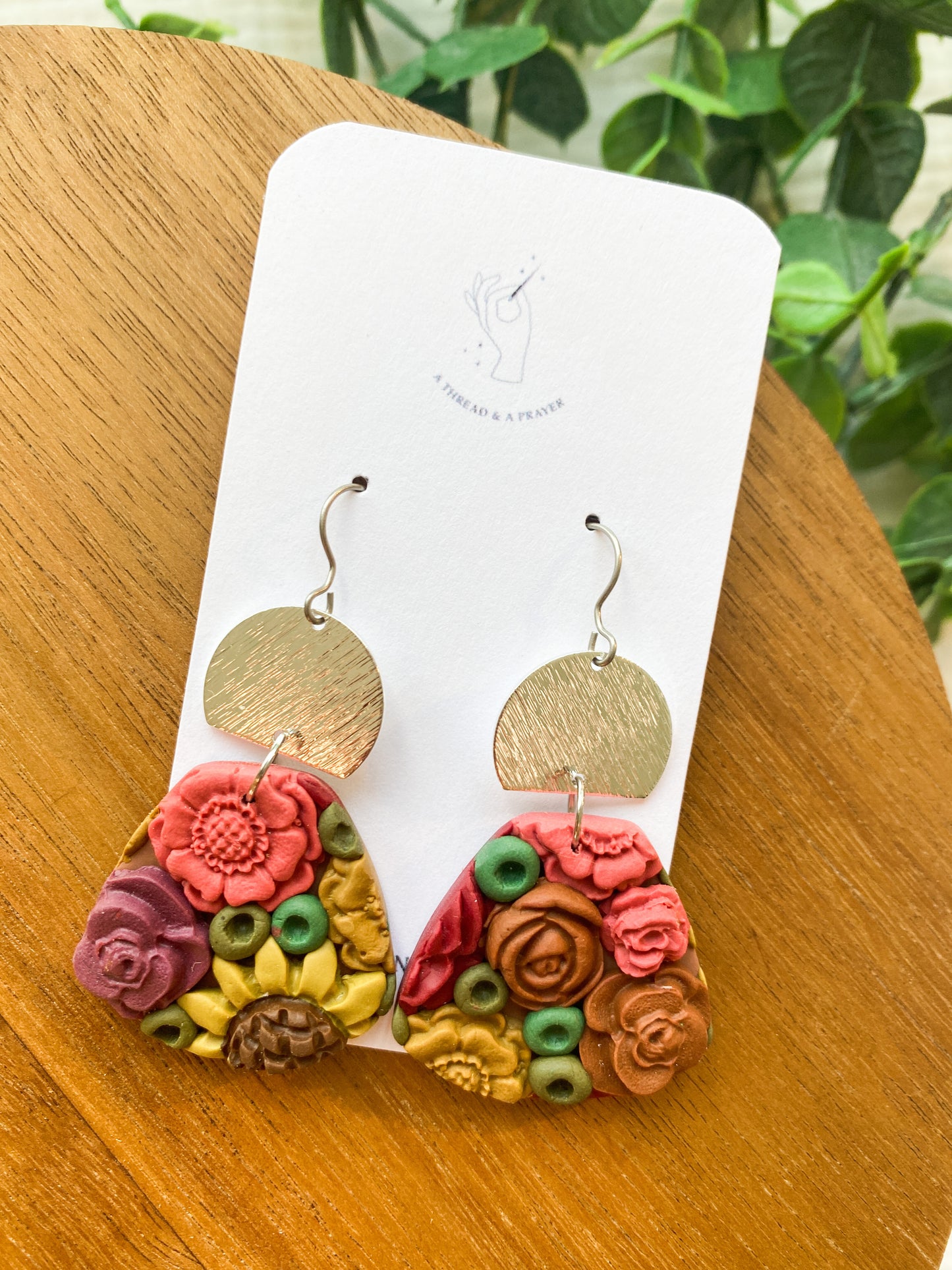 Fall Floral Garden Earrings 2 | Floral Earrings | Clay Earrings | Sunflowers