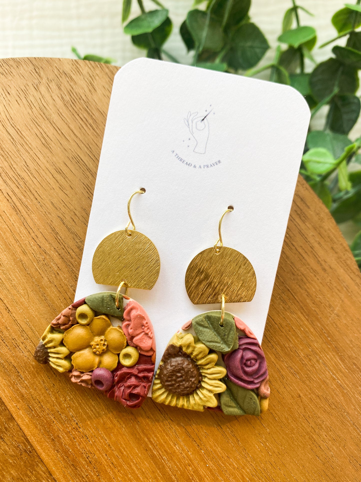 Fall Floral Garden Earrings 1 | Floral Earrings | Clay Earrings | Sunflowers