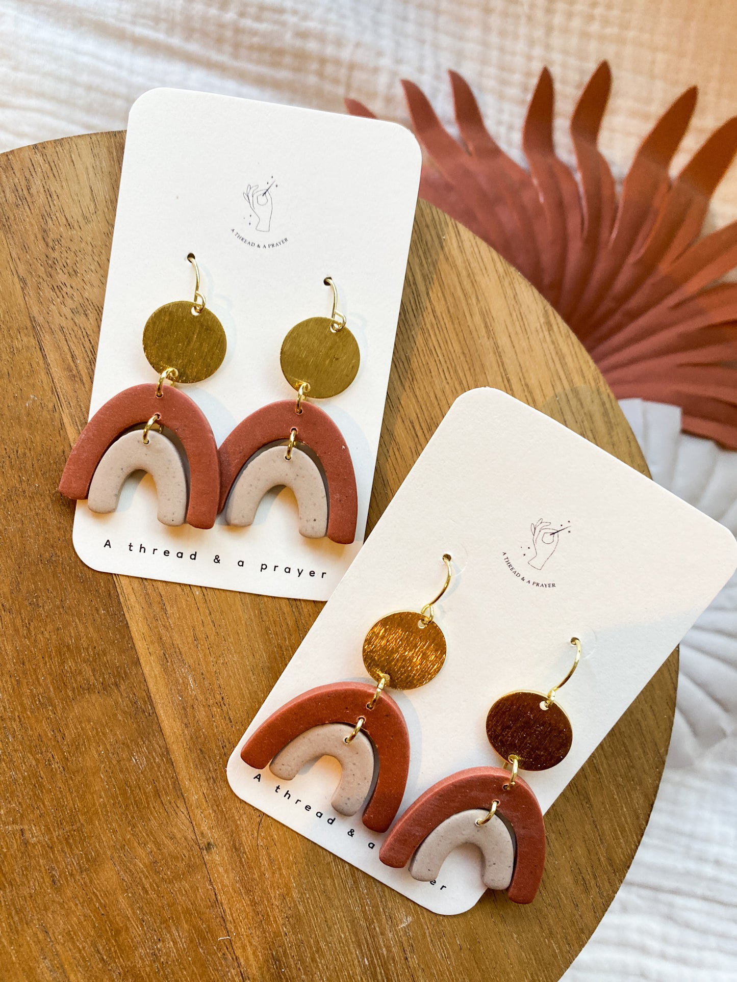 Fall Boho Rainbow Arch Earrings 2  | Gold Accents | Dangle Earrings | Everyday Wear  | Lightweight