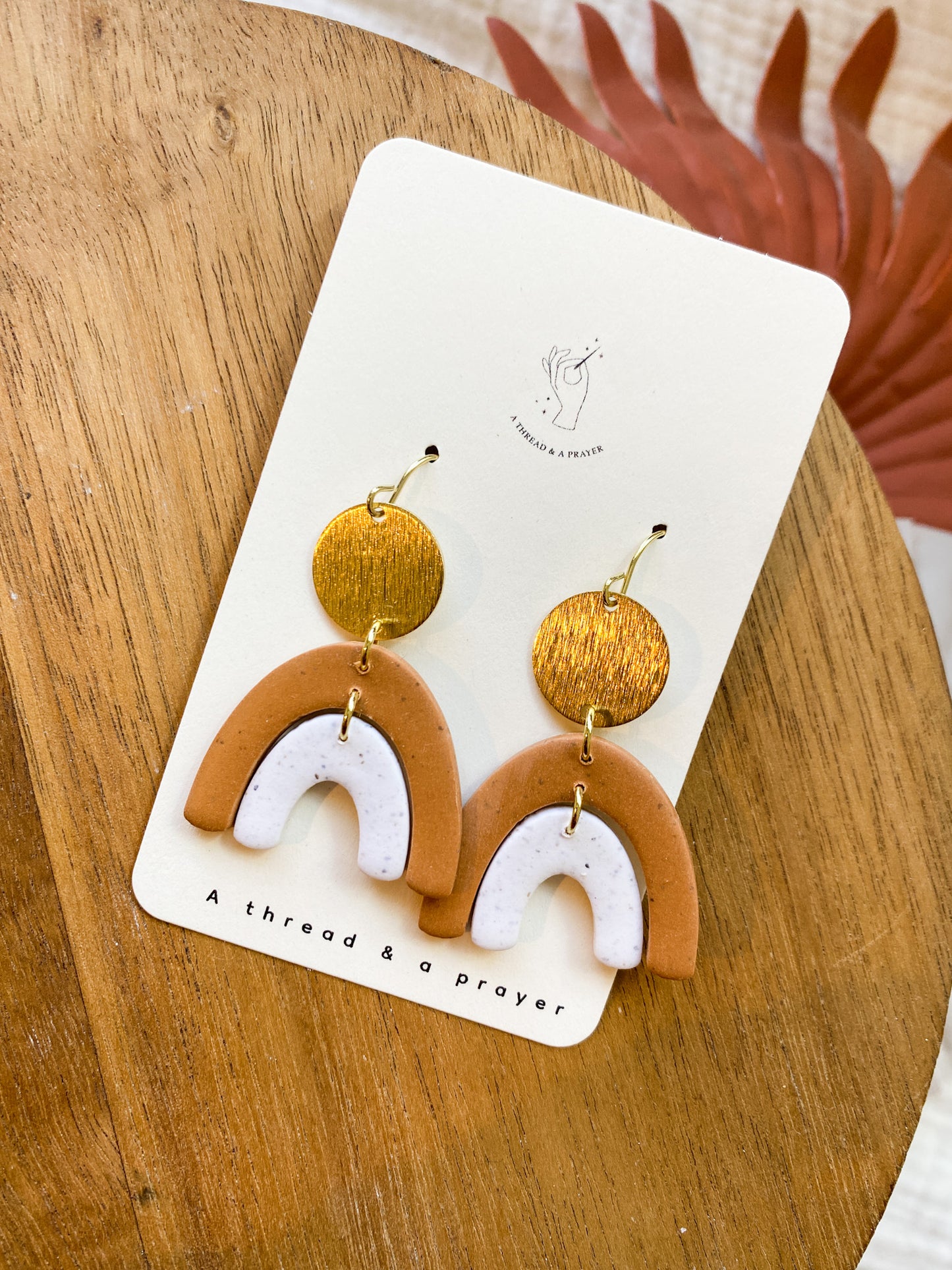 Autumn Boho Rainbow Arch Earrings 1 | Gold Accents | Dangle Earrings | Everyday Wear  | Lightweight
