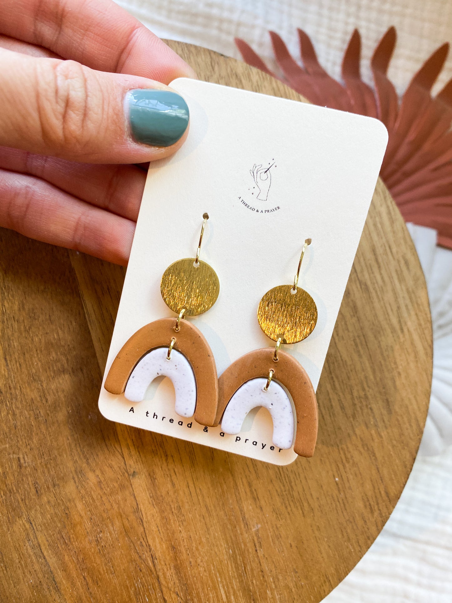 Autumn Boho Rainbow Arch Earrings 1 | Gold Accents | Dangle Earrings | Everyday Wear  | Lightweight