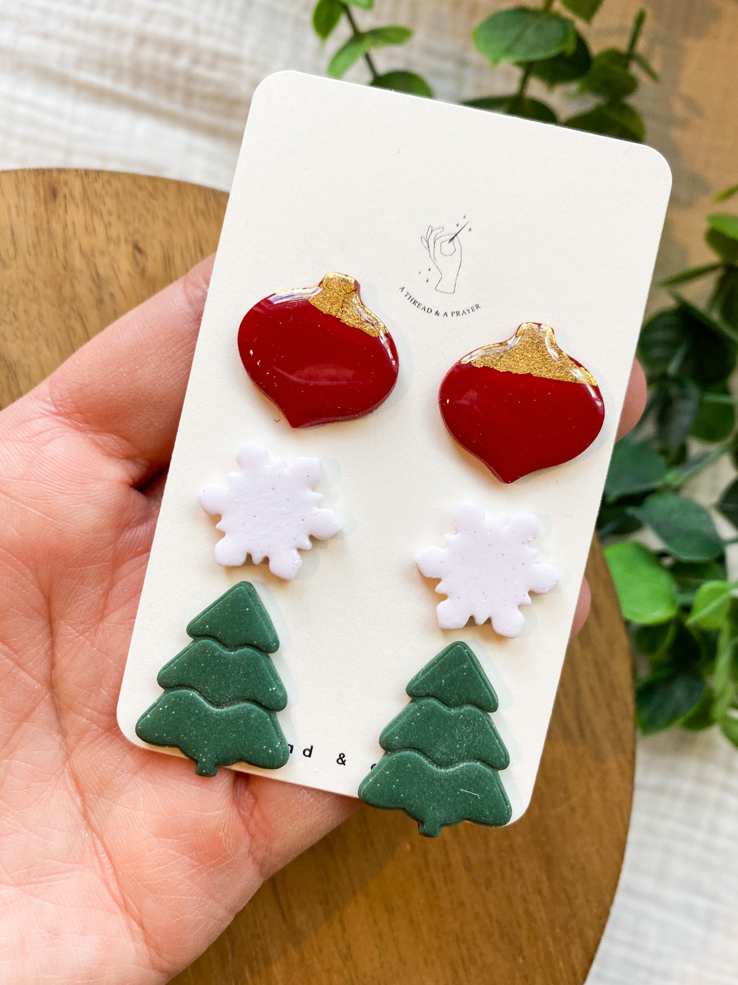 Christmas Stud Pack | Christmas Earrings |Christmas Tree, Snowflake, Ornament | Lightweight