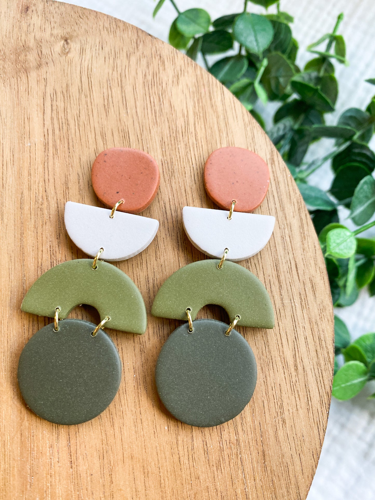 Boho and Fun Fall Colored Earrings | Green, Terracotta, Neutrals | Autumn Earrings | Statement Earrings | Lightweight