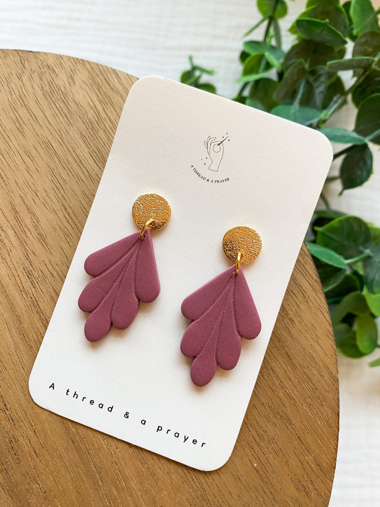 Trendy Mauve Pink Clay Earrings | Fun Winter Style | Everyday Wear  | Basic Earrings