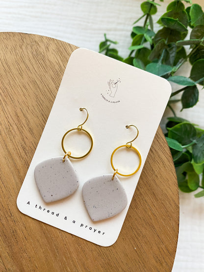 Basic Speckled Cream Clay Earrings | Fun Winter Style | Everyday Wear  | Basic Earrings