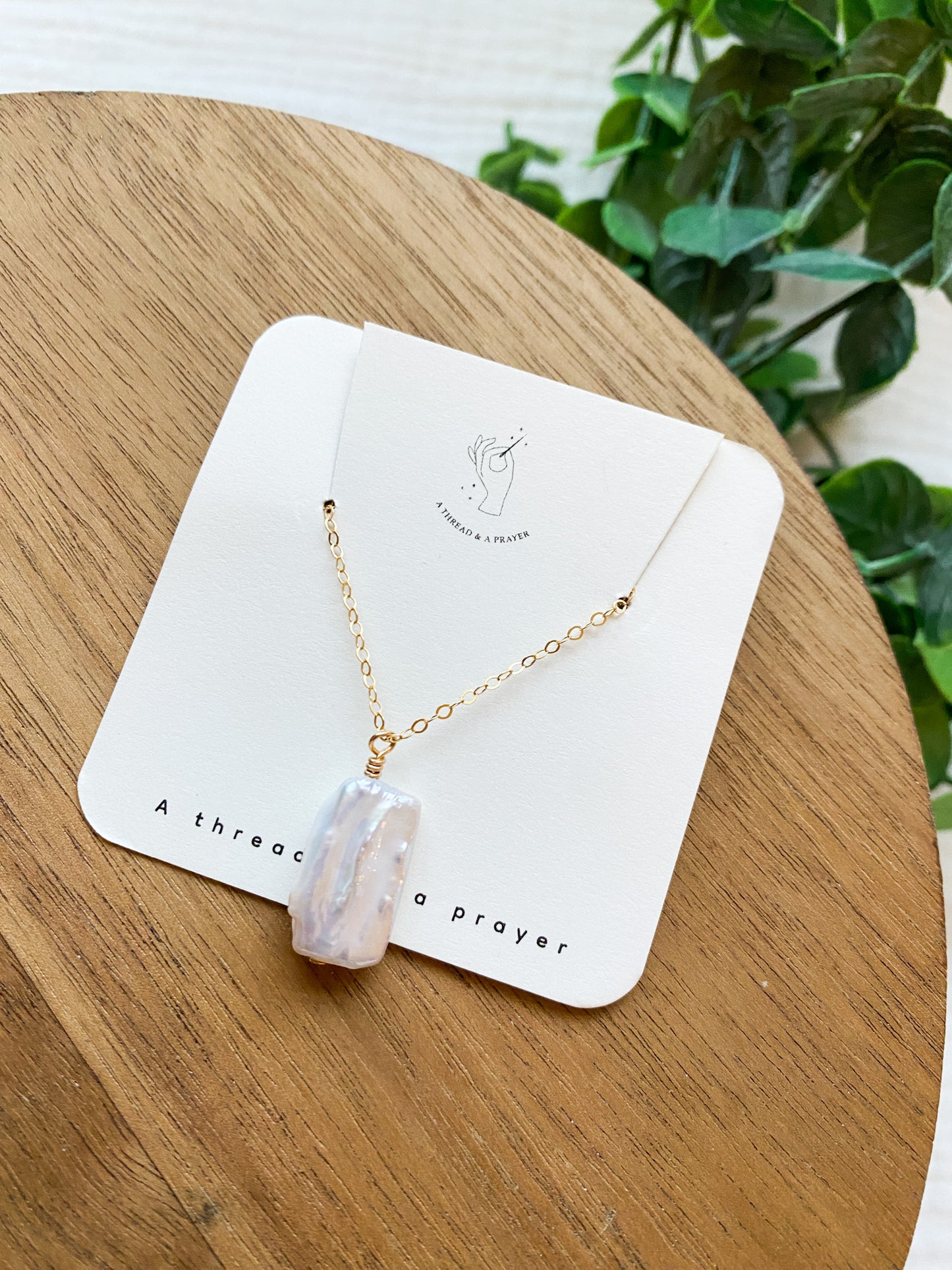 Abstract Chunky Pearl Drop Necklace | Freshwater Pearls |  Gold Fill Necklace | 18 inch Chain