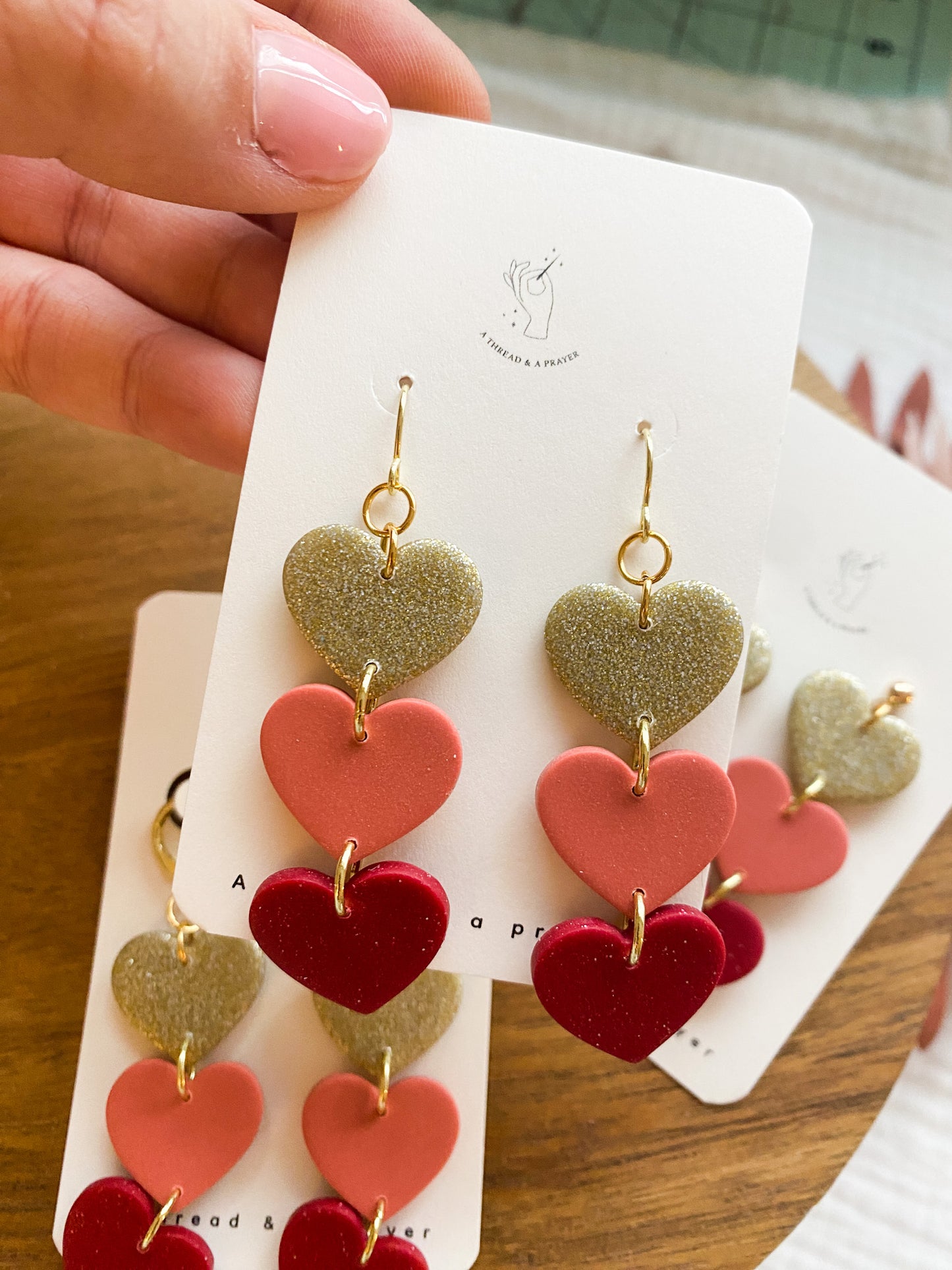 Style 4: Cute Valentine's Day Heart Dangles | Galentine's Day Earrings | Pink Earrings | Lightweight