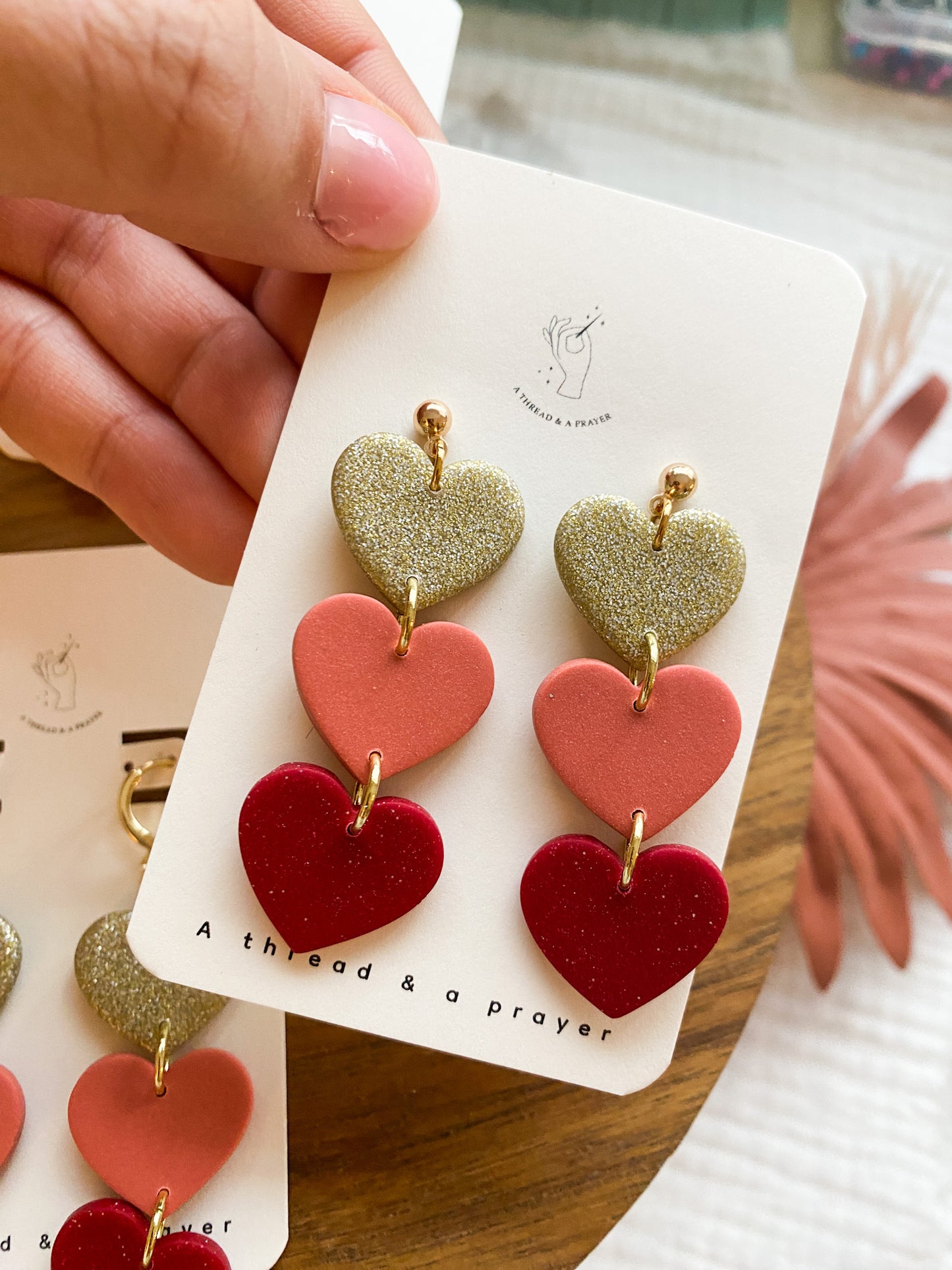 Style 4: Cute Valentine's Day Heart Dangles | Galentine's Day Earrings | Pink Earrings | Lightweight