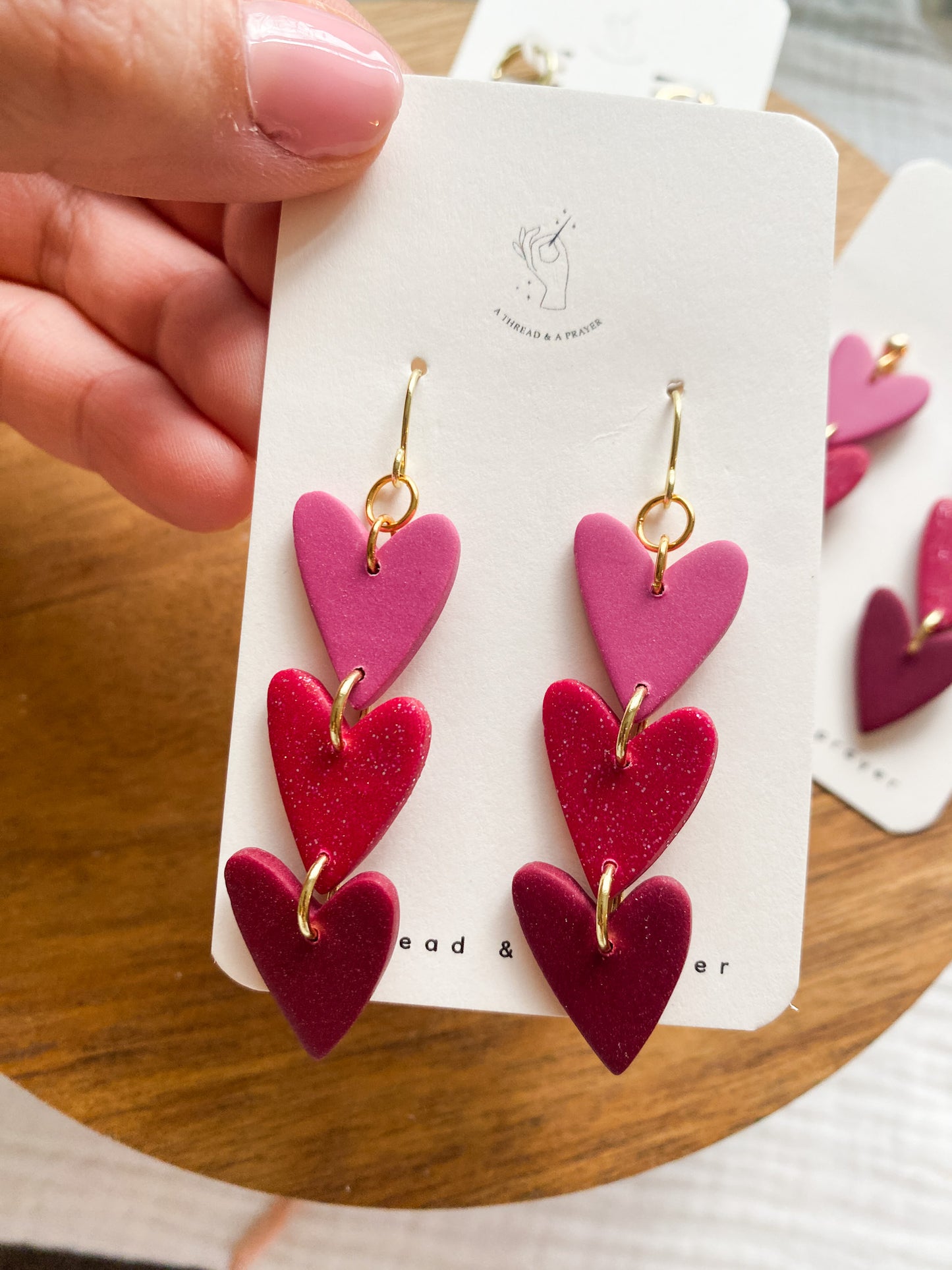 Style 1: Cute Valentine's Day Heart Dangles | Galentine's Day Earrings | Pink Earrings | Lightweight