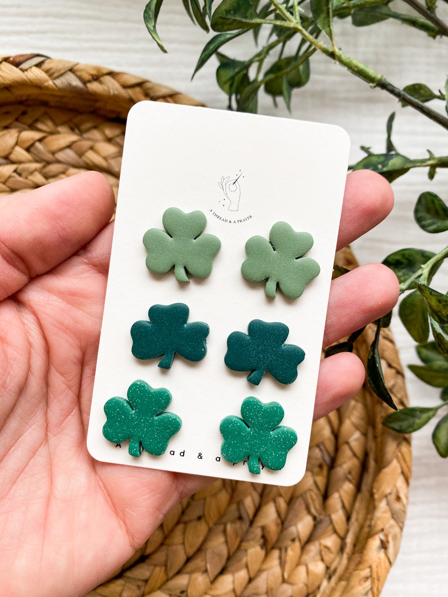 Stud Pack St. Patricks Day Clover Green Earrings | Party Earrings | Saint Patrick's Day | St. Pats | Lightweight Earrings