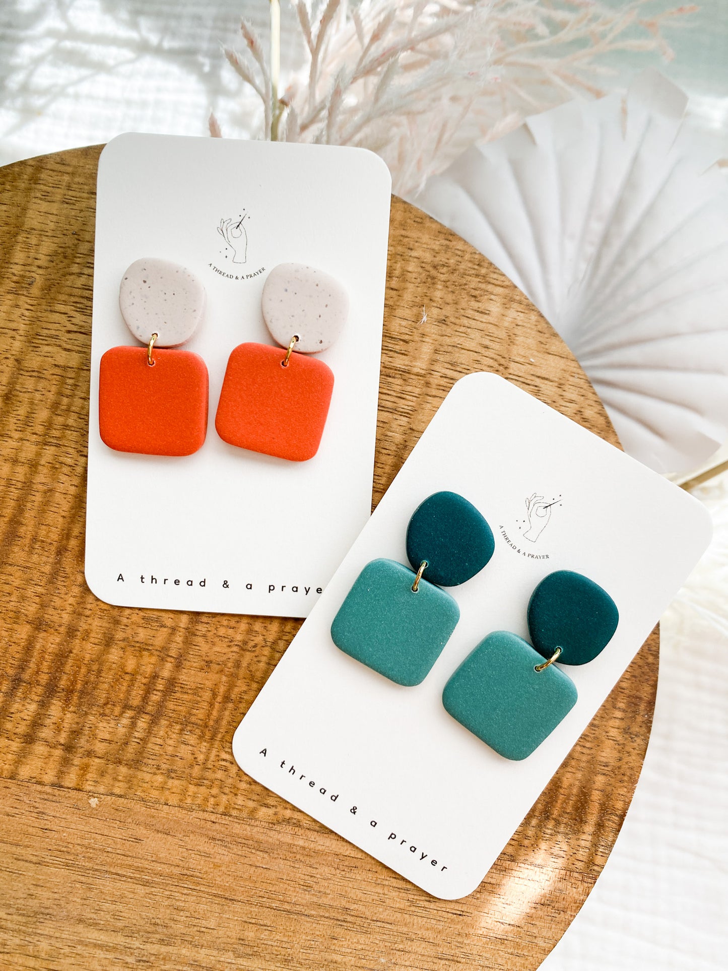 Cute Color Block Spring Clay Earrings | Tiny Earrings | Dainty Earrings | Lightweight