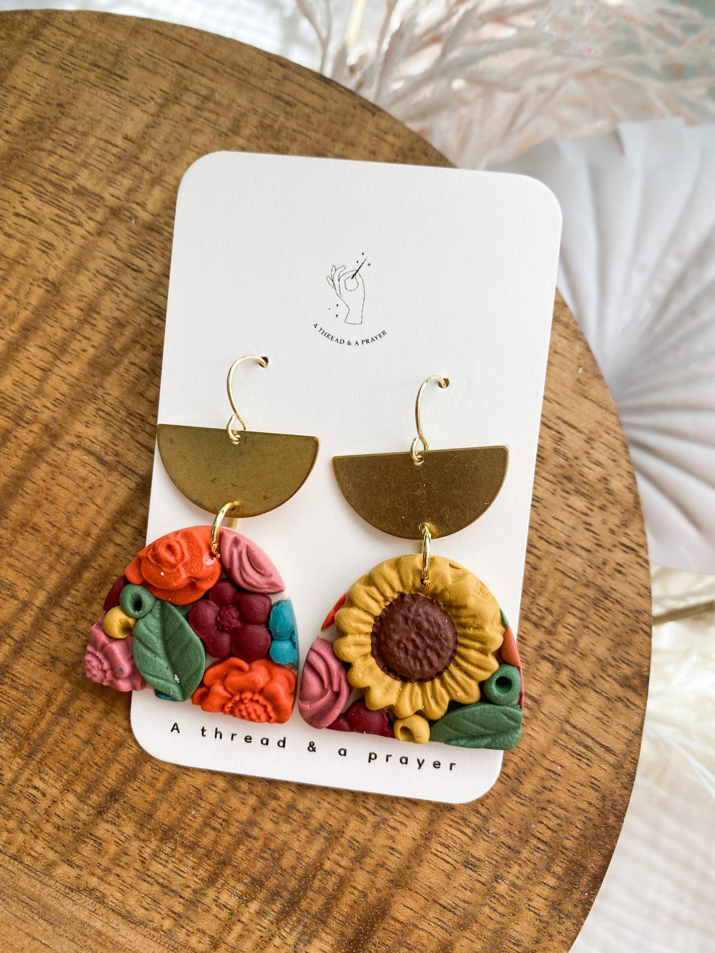 Spring Floral Earrings Style 2 | Flower Garden Earrings | Dangle Clay Earrings
