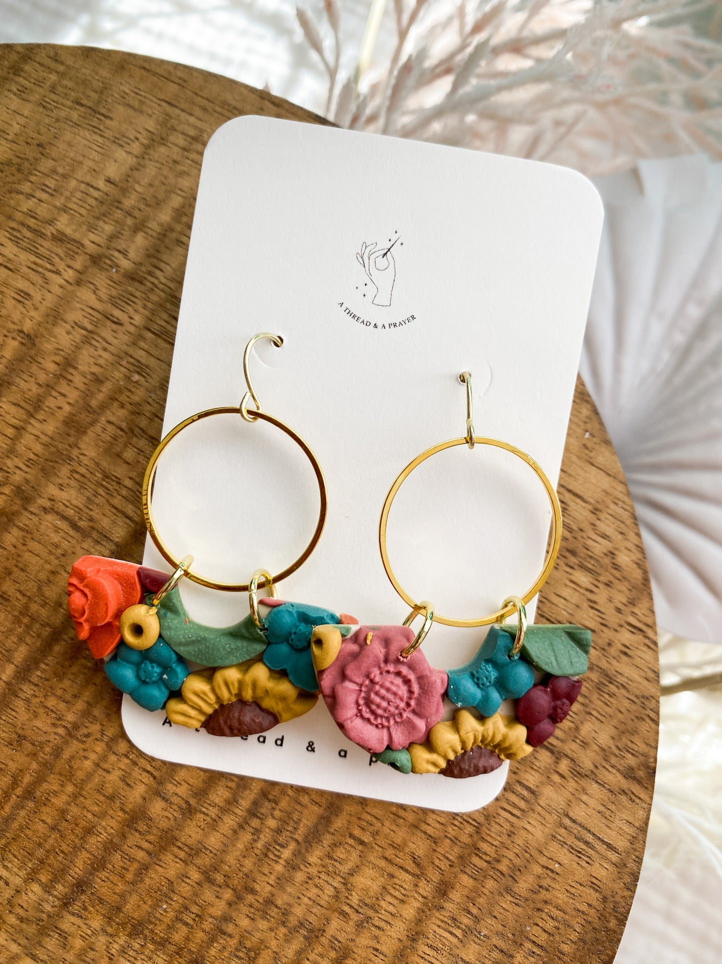 Spring Floral Earrings Style 3 | Flower Garden Earrings | Dangle Clay Earrings