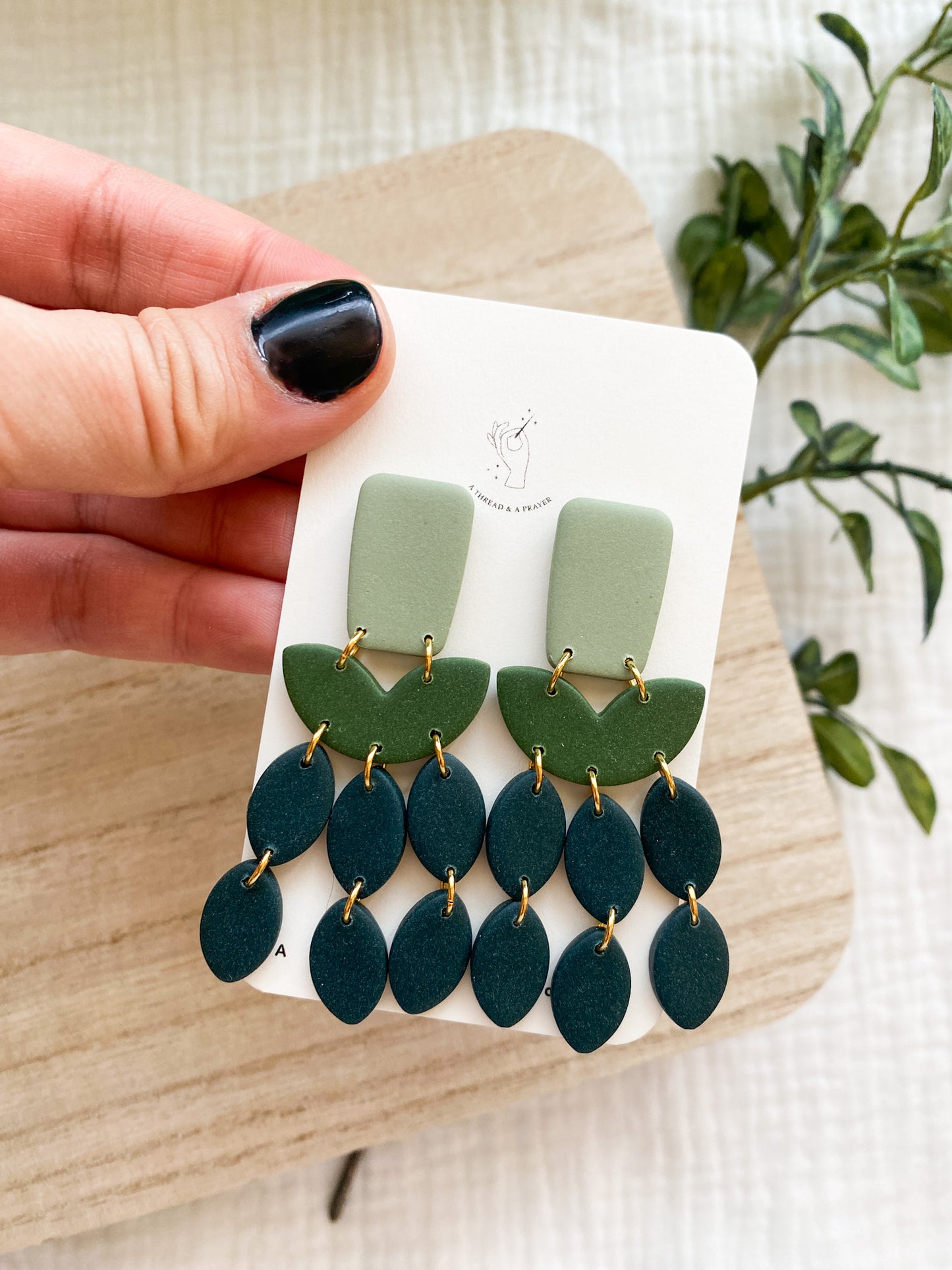 Green with Envy Dangle Clay Earrings | Shades of Green | Easy Spring Style | Everyday Wear  | Basic Earrings