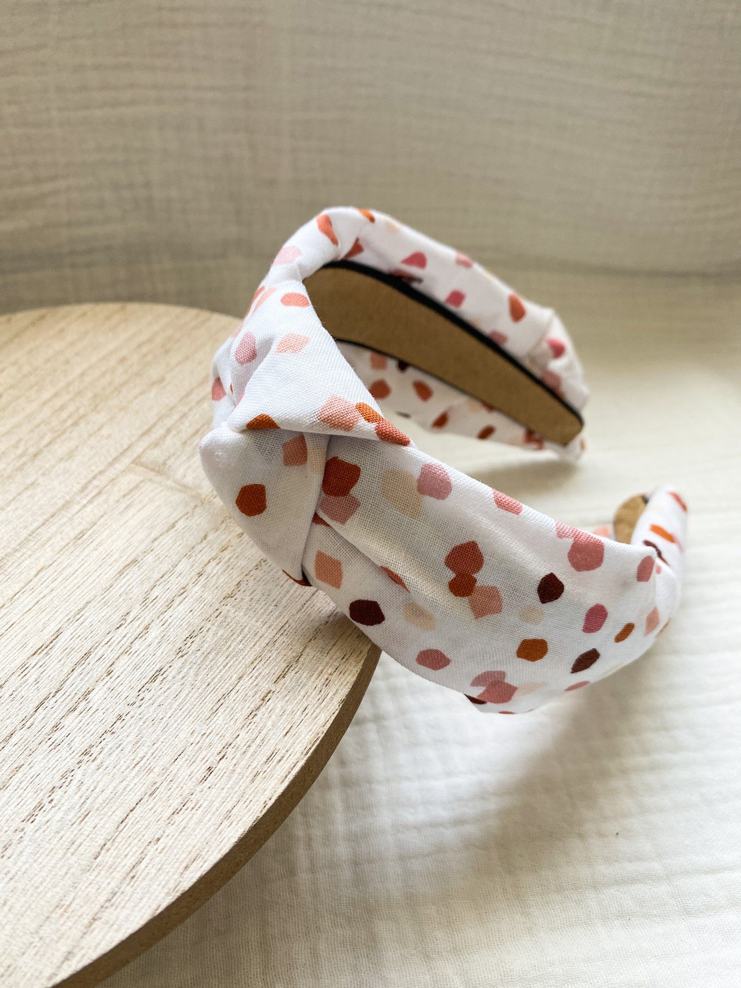 Cute Neutral Knot Style Headband | Cute Fabric Headband | Polka Dot Headband | Terrazzo Fabric | Polka Dots | Houndstooth | 100% Cotton