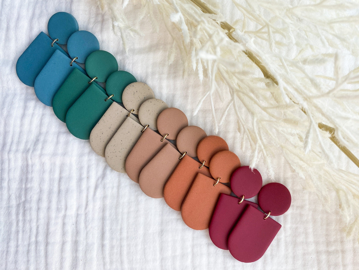 The Basics 1 | Neutral Handmade Clay Earrings | Lightweight Earrings | Everyday Earrings | Earrings to wear everyday | Spring Color Earrings
